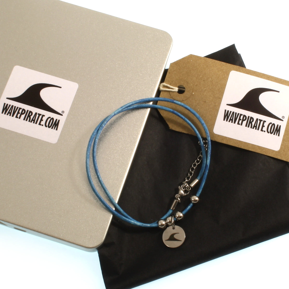 leder-halskette-damen-Herren-aloha-blau-silber-riemen-Edelstahlverschluss-geschenkverpackung-wavepirate-shop-rz