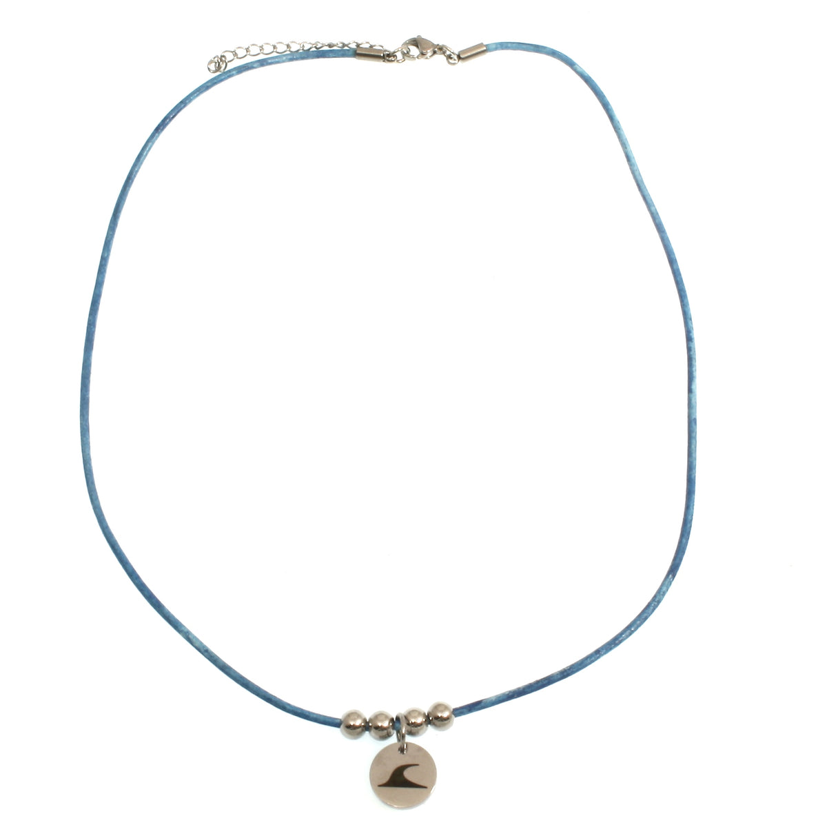 leder-halskette-damen-Herren-aloha-blau-silber-riemen-Edelstahlverschluss-vorn-wavepirate-shop-rz