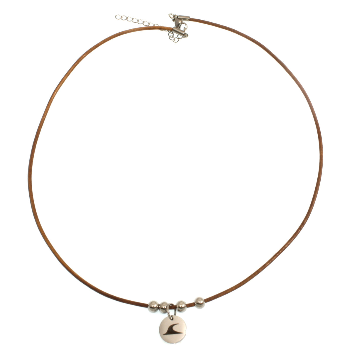 leder-halskette-damen-Herren-aloha-cognac-silber-riemen-Edelstahlverschluss-vorn-wavepirate-shop-rz