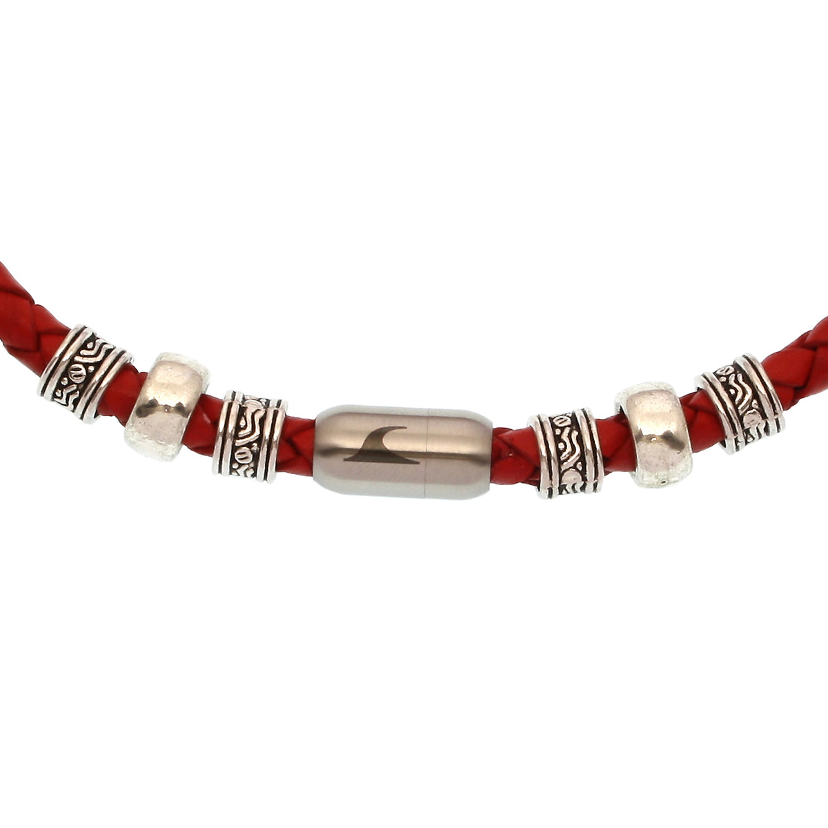 leder-halskette-damen-Herren-charm-rot-silber-geflochten-Edelstahlverschluss-detail-wavepirate-shop-f