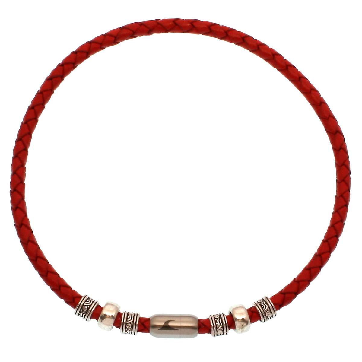 leder-halskette-damen-Herren-charm-rot-silber-geflochten-Edelstahlverschluss-vorn-wavepirate-shop-f
