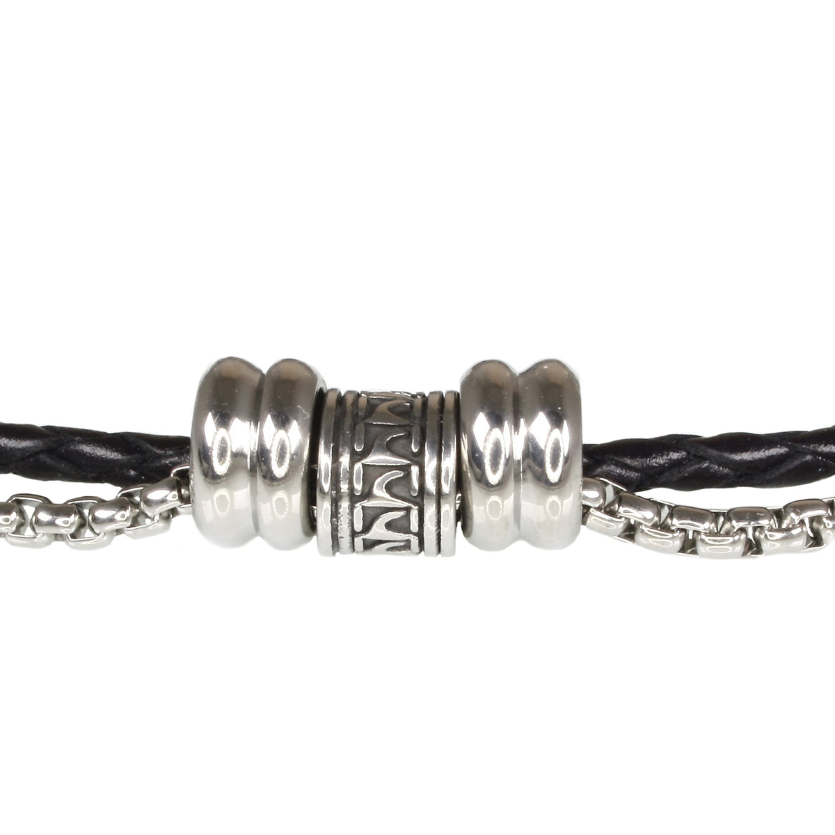 leder-halskette-herren-schwarz-edelstahl-les-geflochten-Edelstahlverschluss-detail-wavepirate-shop-f