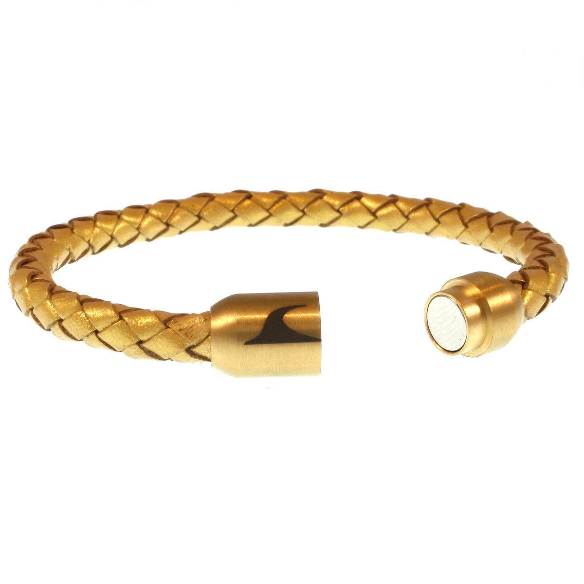 lederarmband-damen-herren-gold-sylt-geflochten-Edelstahlverschluss-offen-wavepirate-shop-f