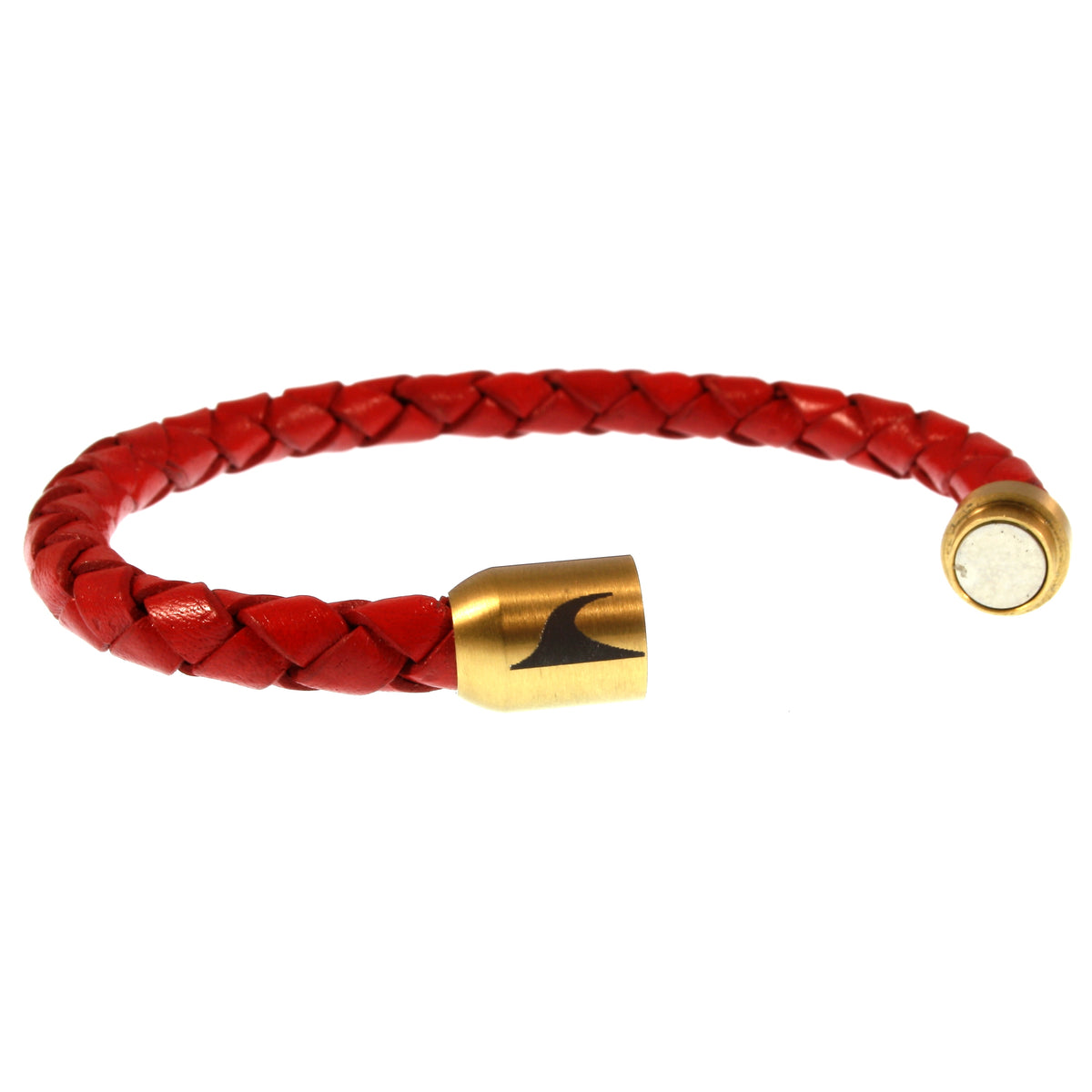 lederarmband-damen-rot-gold-sylt-geflochten-Edelstahlverschluss-offen-wavepirate-shop-f
