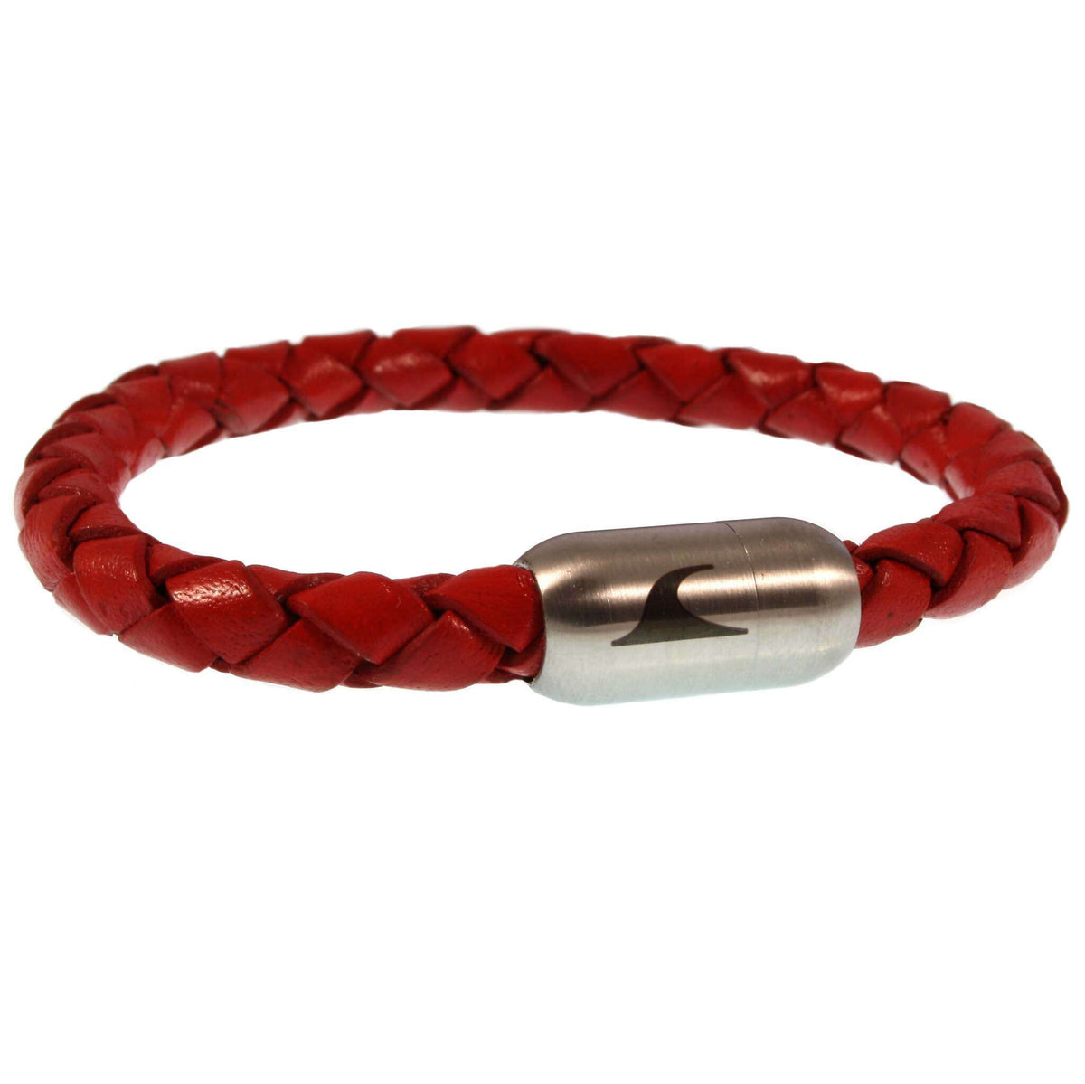 lederarmband-damen-rot-silber-sylt-geflochten-Edelstahlverschluss-vorn-wavepirate-shop-f