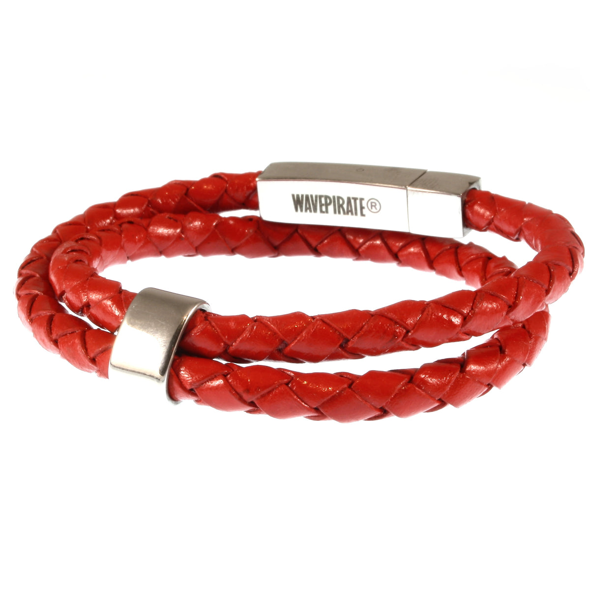lederarmband-damen-rot-two-geflochten-Edelstahlverschluss-hinten-wavepirate-shop-f