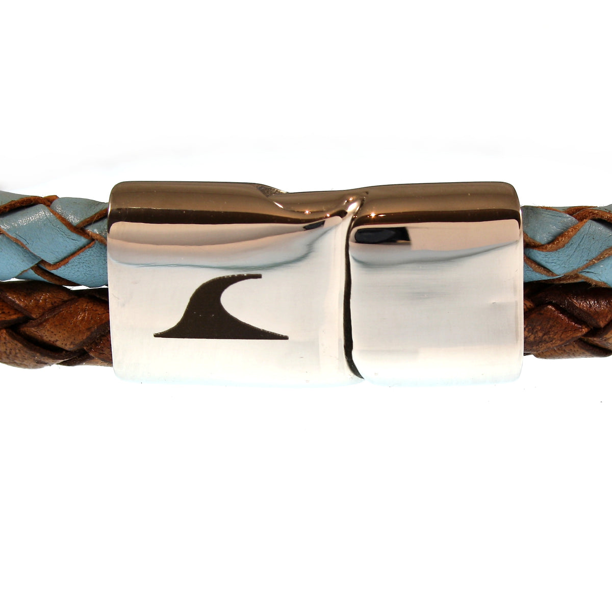 lederarmband-herren-blau-braun-swell-heaven-earth-geflochten-Edelstahlverschluss-detail-wavepirate-shop-mx