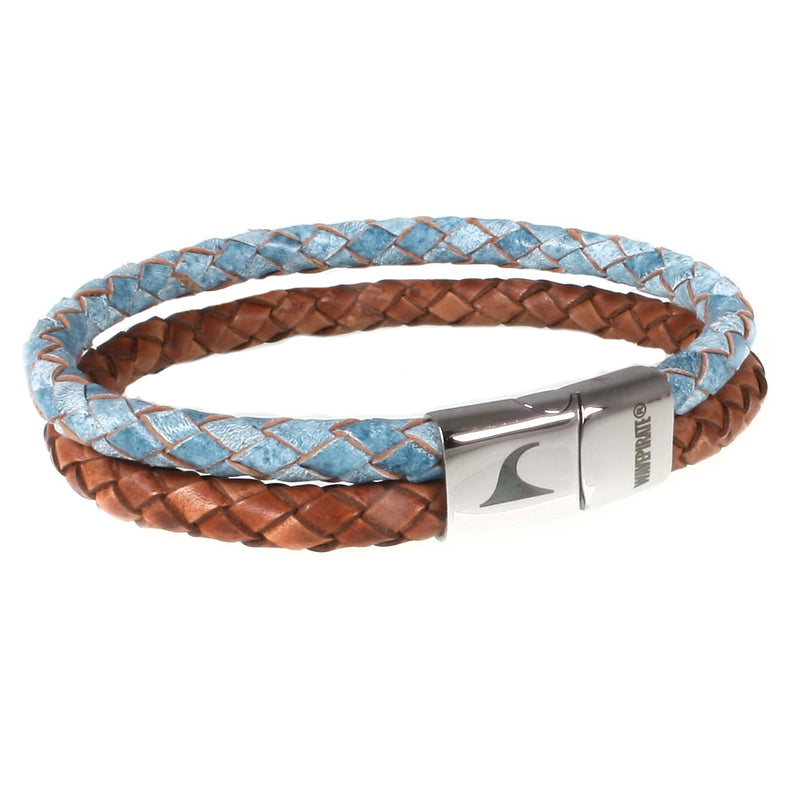 lederarmband-herren-blau-braun-swell-heaven-earth-geflochten-Edelstahlverschluss-vorn-wavepirate-shop-sw