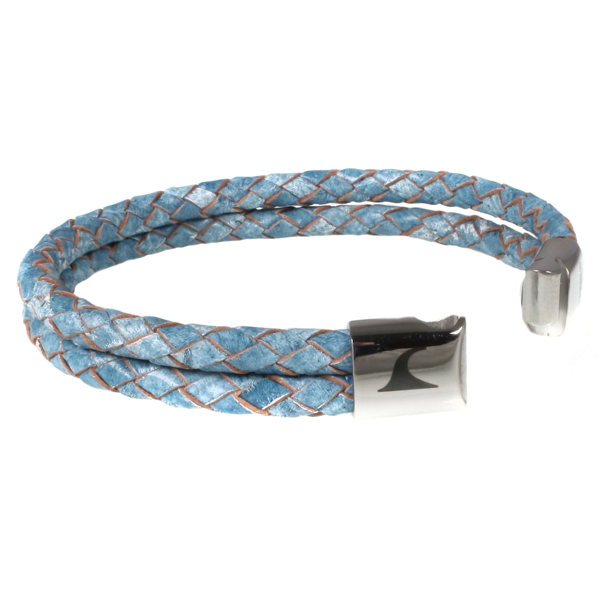 lederarmband-herren-blau-hellblau-swell-geflochten-Edelstahlverschluss-offen-wavepirate-shop-sw