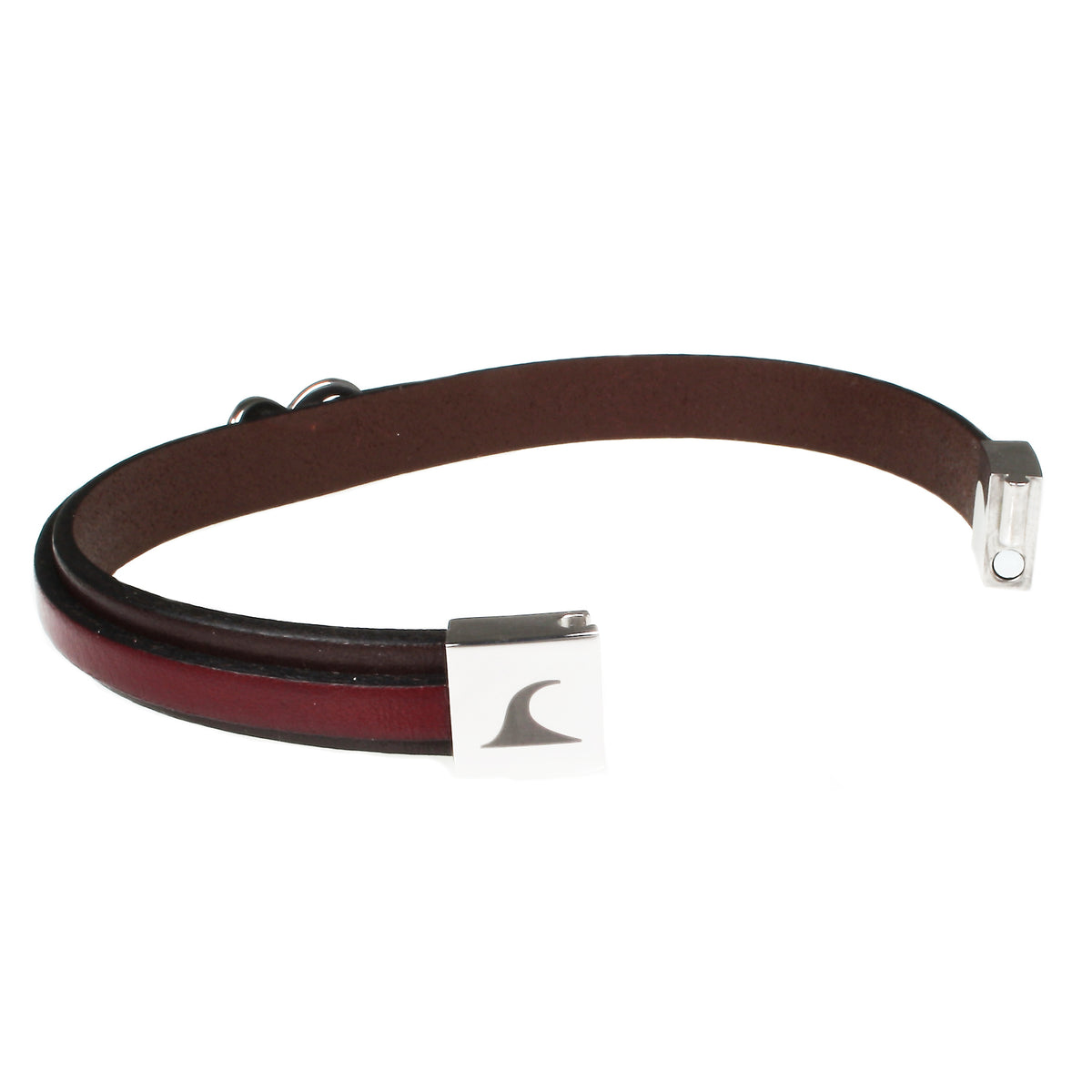 lederarmband-herren-braun-bordeaux-infinity-Edelstahlverschluss-offen-wavepirate-shop