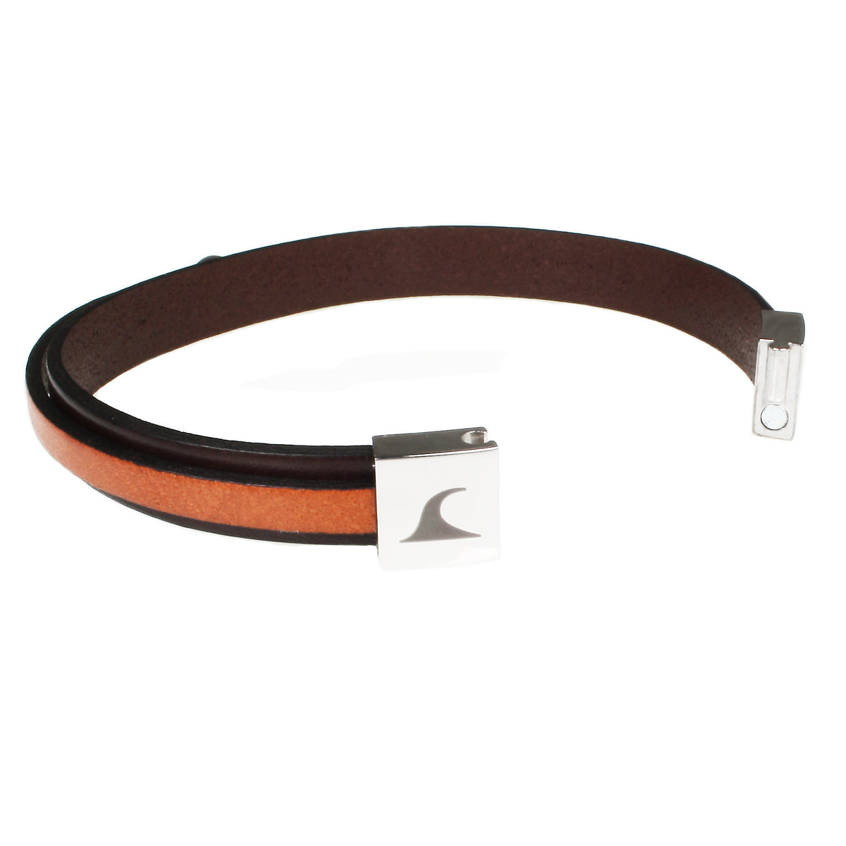 lederarmband-herren-braun-cognac-infinity-Edelstahlverschluss-offen-wavepirate-shop