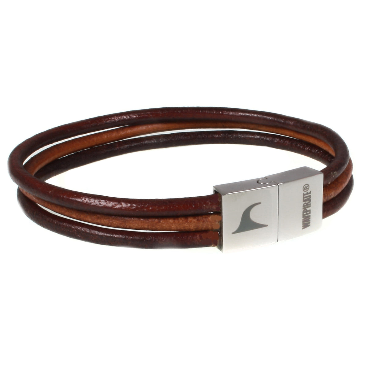 lederarmband-herren-braun-cognac-trio-massiv-Edelstahlverschluss-vorn-wavepirate-shop-r