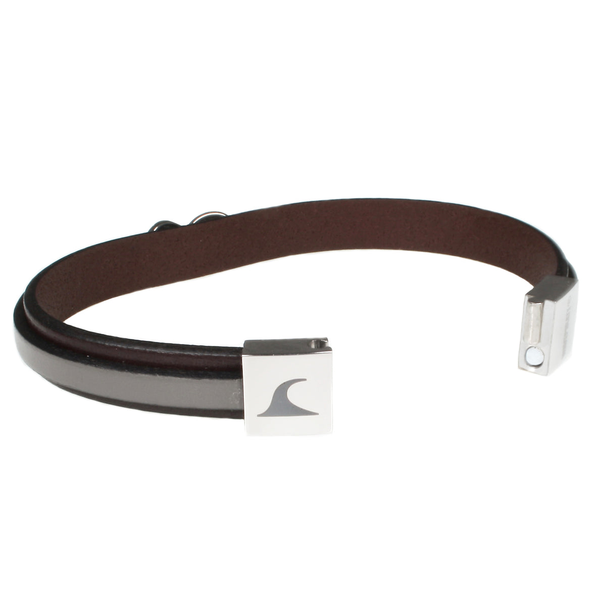 lederarmband-herren-braun-grau-infinity-Edelstahlverschluss-offen-wavepirate-shop