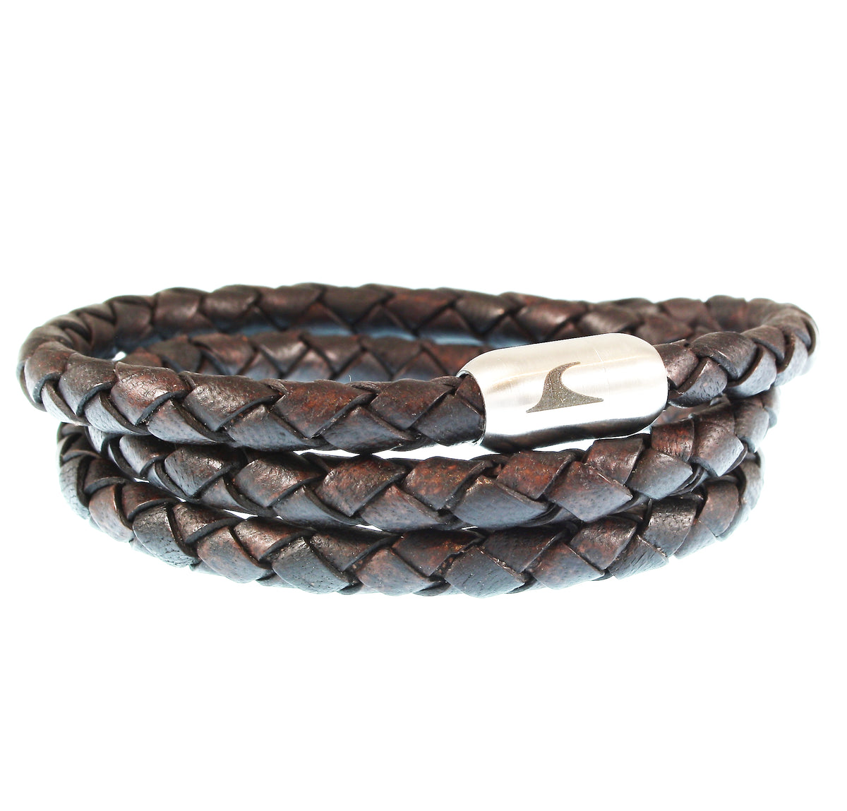 lederarmband-herren-braun-storm-geflochten-Edelstahlverschluss-vorn-wavepirate-shop-f