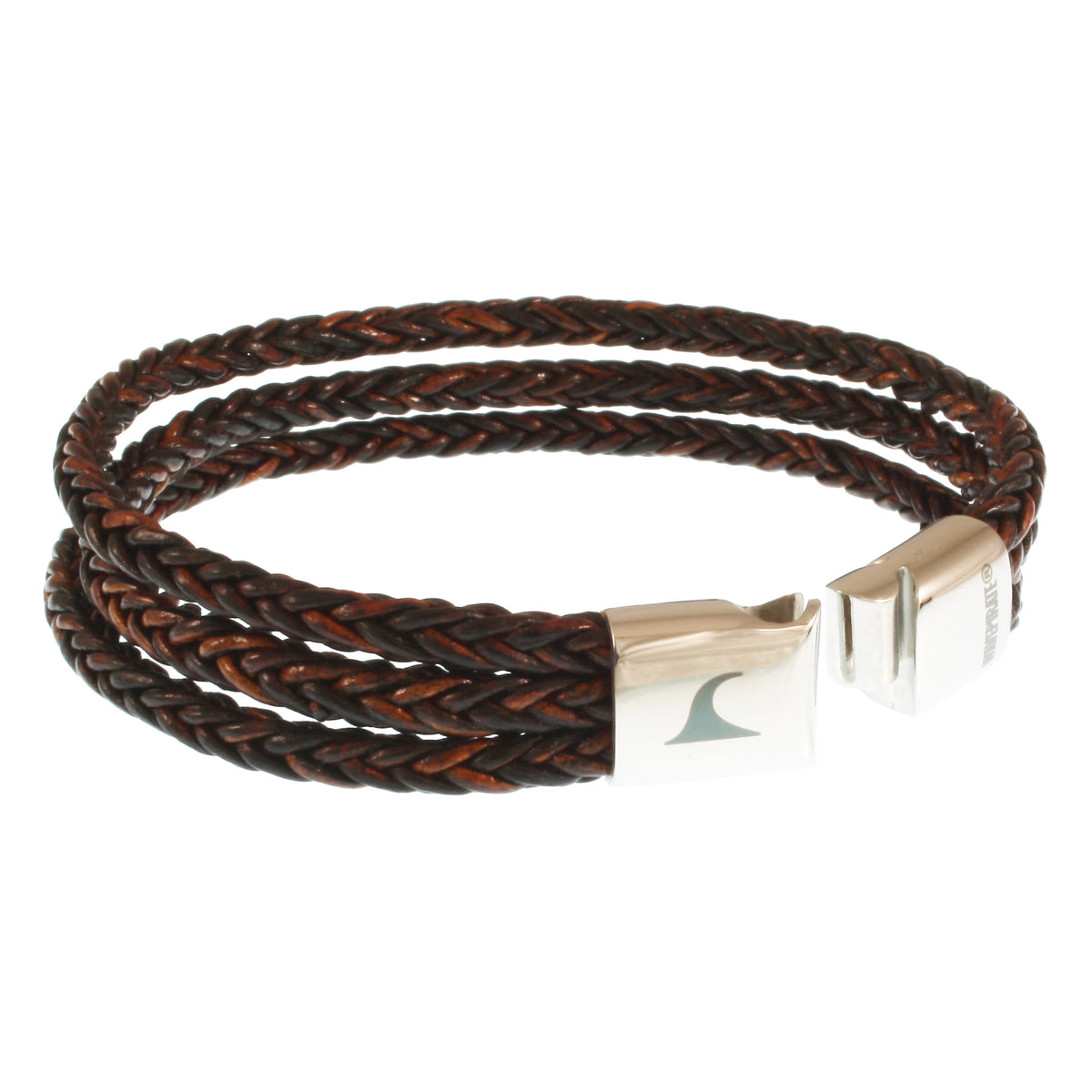 lederarmband-herren-braun-swell-geflochten-Edelstahlverschluss-offen-wavepirate-shop-m3