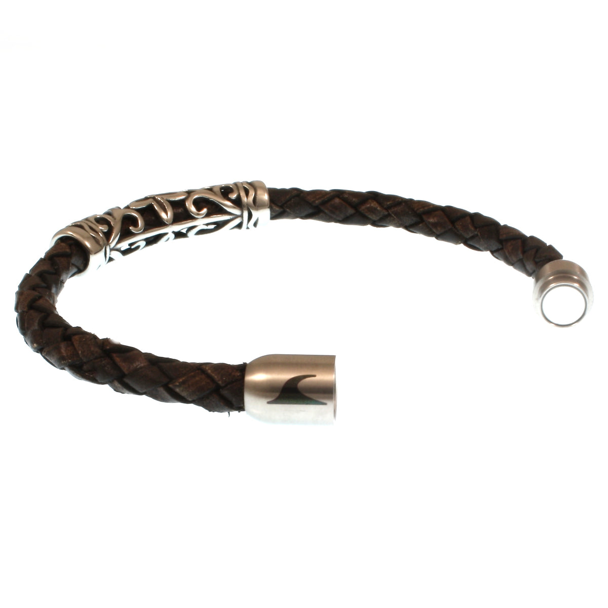 lederarmband-herren-braun-sylt-xo-Edelstahlverschluss-offen-wavepirate-shop-f