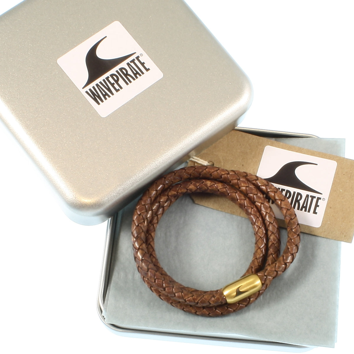 lederarmband-herren-cognac-gold-storm-geflochten-Edelstahlverschluss-geschenkverpackung-wavepirate-shop-f