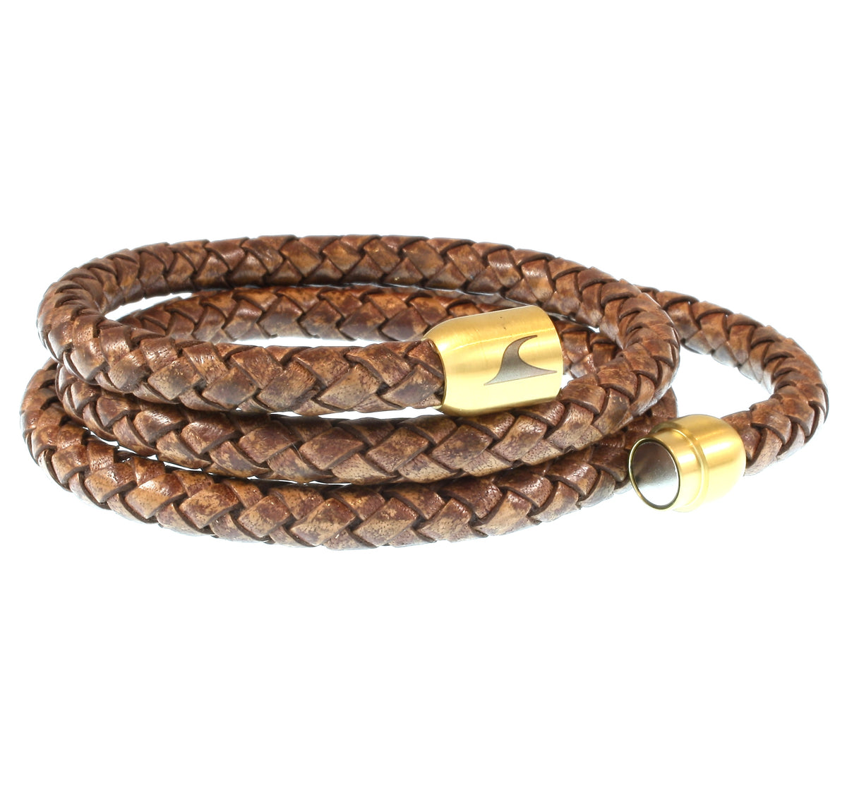 lederarmband-herren-cognac-gold-storm-geflochten-Edelstahlverschluss-offen-wavepirate-shop-f