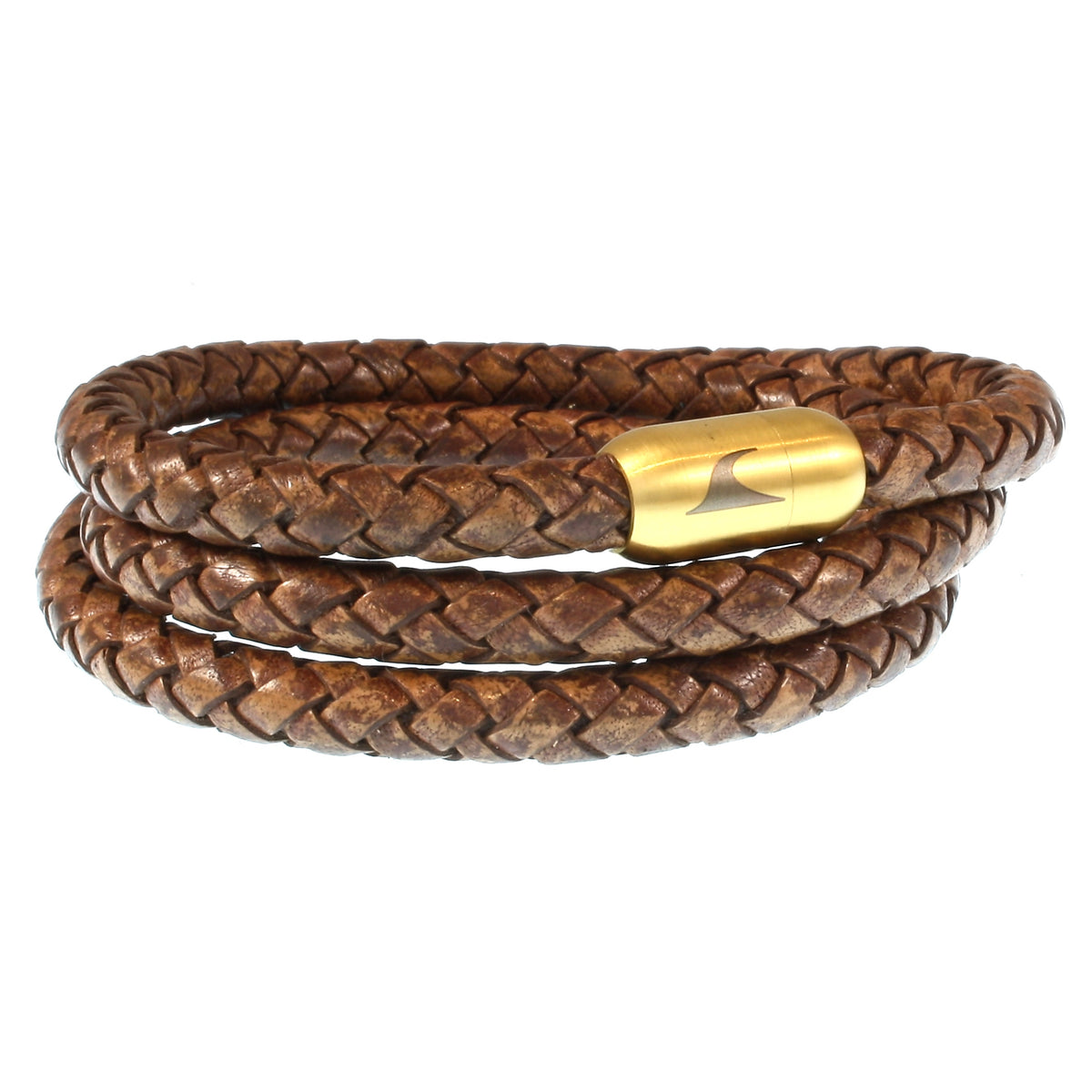 lederarmband-herren-cognac-gold-storm-geflochten-Edelstahlverschluss-vorn-wavepirate-shop-f