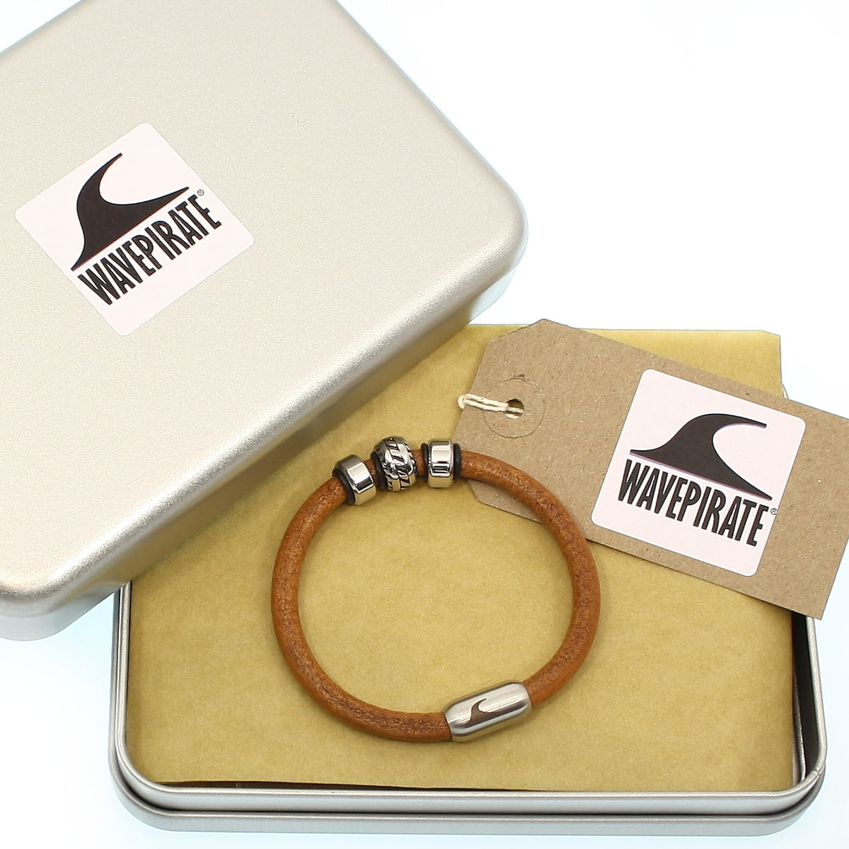 lederarmband-herren-cognac-steel-silber-massiv-Edelstahlverschluss-geschenkverpackung-wavepirate-shop-r