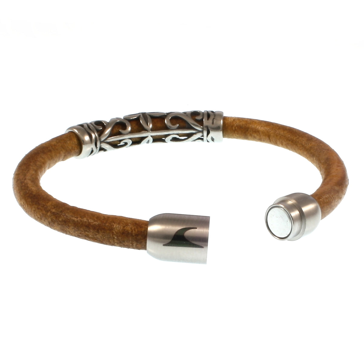 lederarmband-herren-cognac-sylt-xo-massiv-Edelstahlverschluss-offen-wavepirate-shop-r