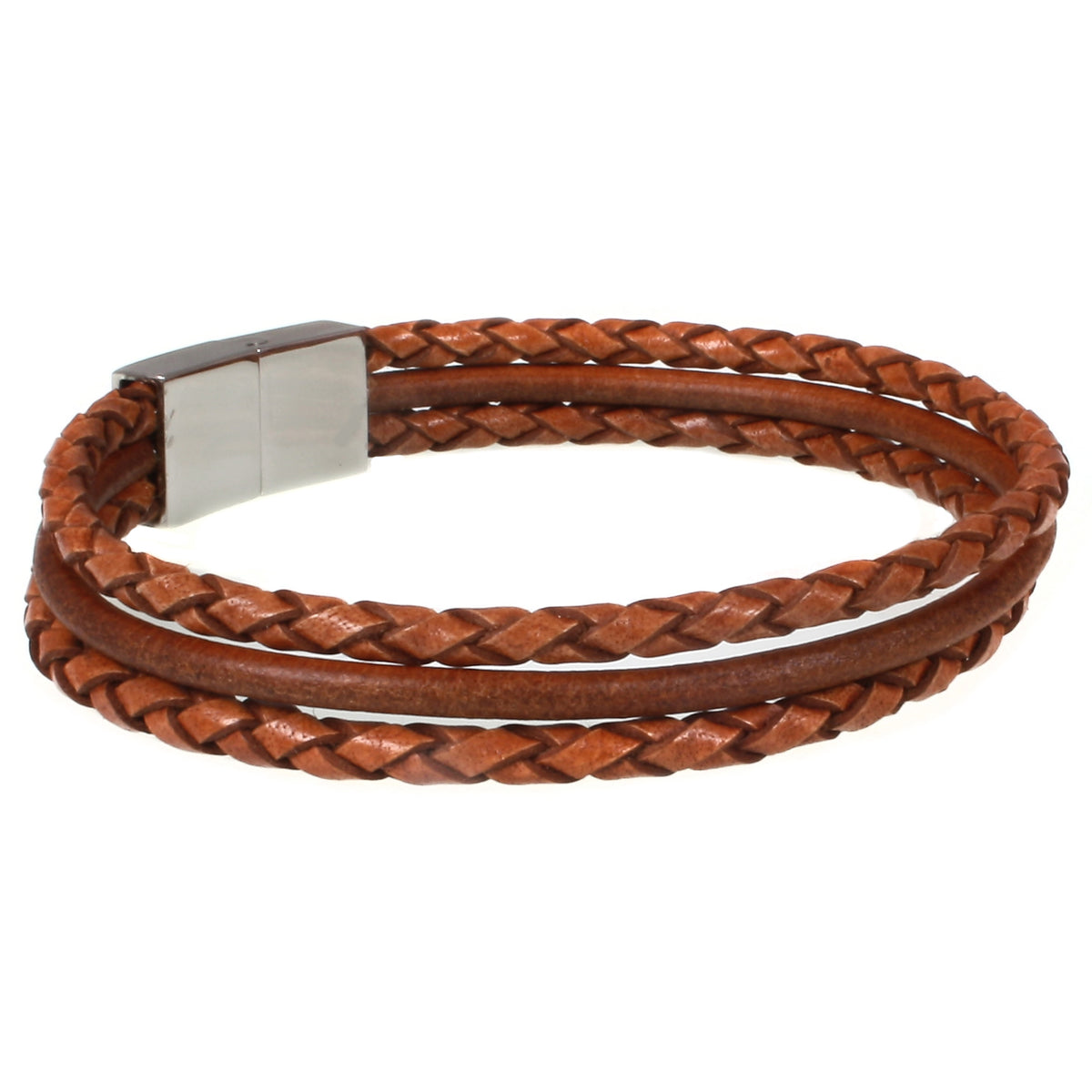 lederarmband-herren-cognac-trio-geflochten-Edelstahlverschluss-hinten-wavepirate-shop-f