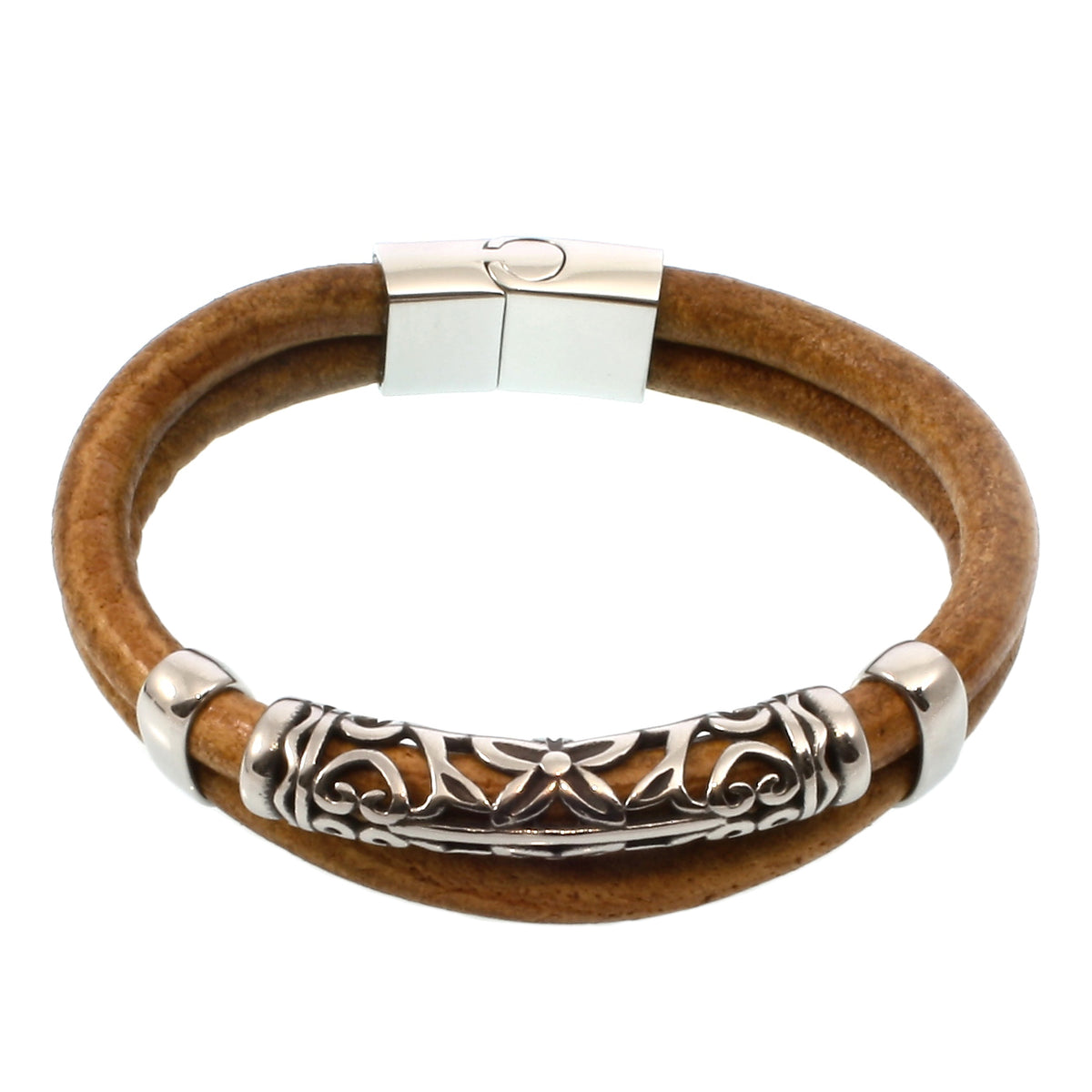 lederarmband-herren-cognac-xo-massiv-Edelstahlverschluss-vorn-wavepirate-shop-r-1