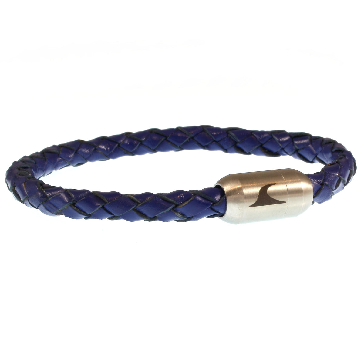 lederarmband-herren-damen-blau-silber-sylt-geflochten-Edelstahlverschluss-vorn-wavepirate-shop-f