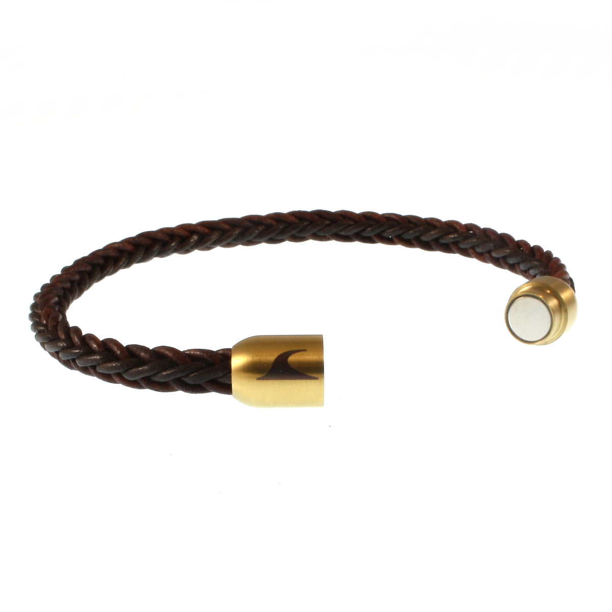 lederarmband-herren-damen-braun-gold-sylt-geflochten-Edelstahlverschluss-offen-wavepirate-shop-8