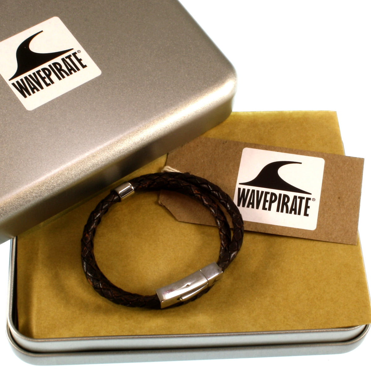 lederarmband-herren-damen-braun-two-geflochten-Edelstahlverschluss-geschenkverpackung-wavepirate-shop-f