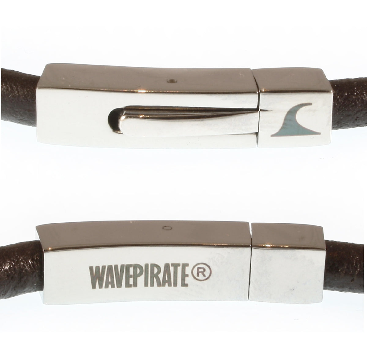 lederarmband-herren-damen-braun-two-massiv-Edelstahlverschluss-detail-wavepirate-shop-r