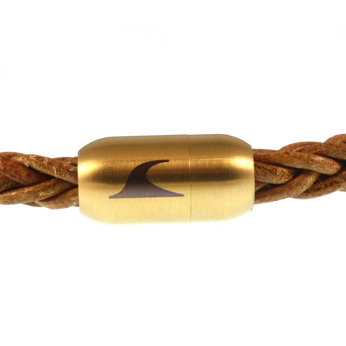lederarmband-herren-damen-cognac-gold-sylt-geflochten-Edelstahlverschluss-detail-wavepirate-shop-8