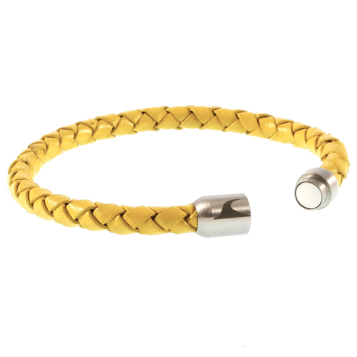 lederarmband-herren-damen-gelb-silber-sylt-geflochten-Edelstahlverschluss-offen-wavepirate-shop-f