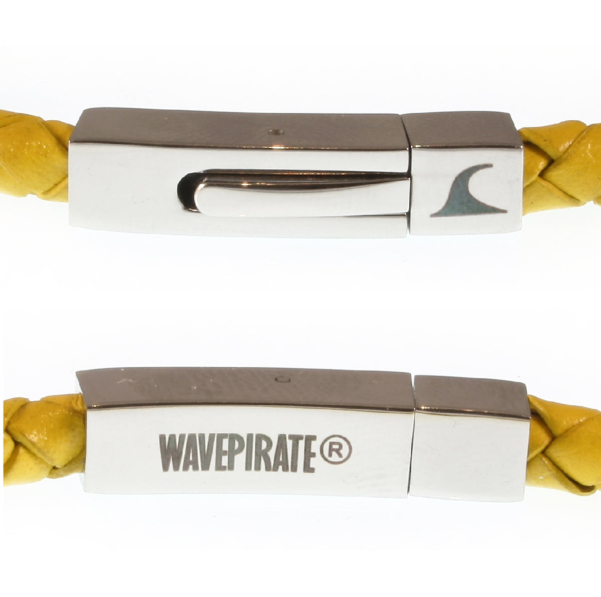 lederarmband-herren-damen-gelb-two-geflochten-Edelstahlverschluss-detail-wavepirate-shop-f
