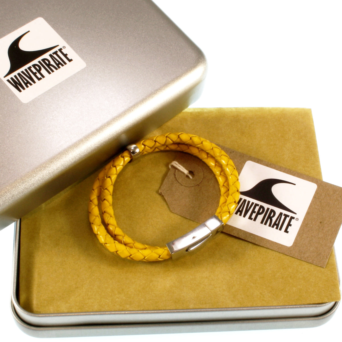 lederarmband-herren-damen-gelb-two-geflochten-Edelstahlverschluss-geschenkverpackung-wavepirate-shop-f