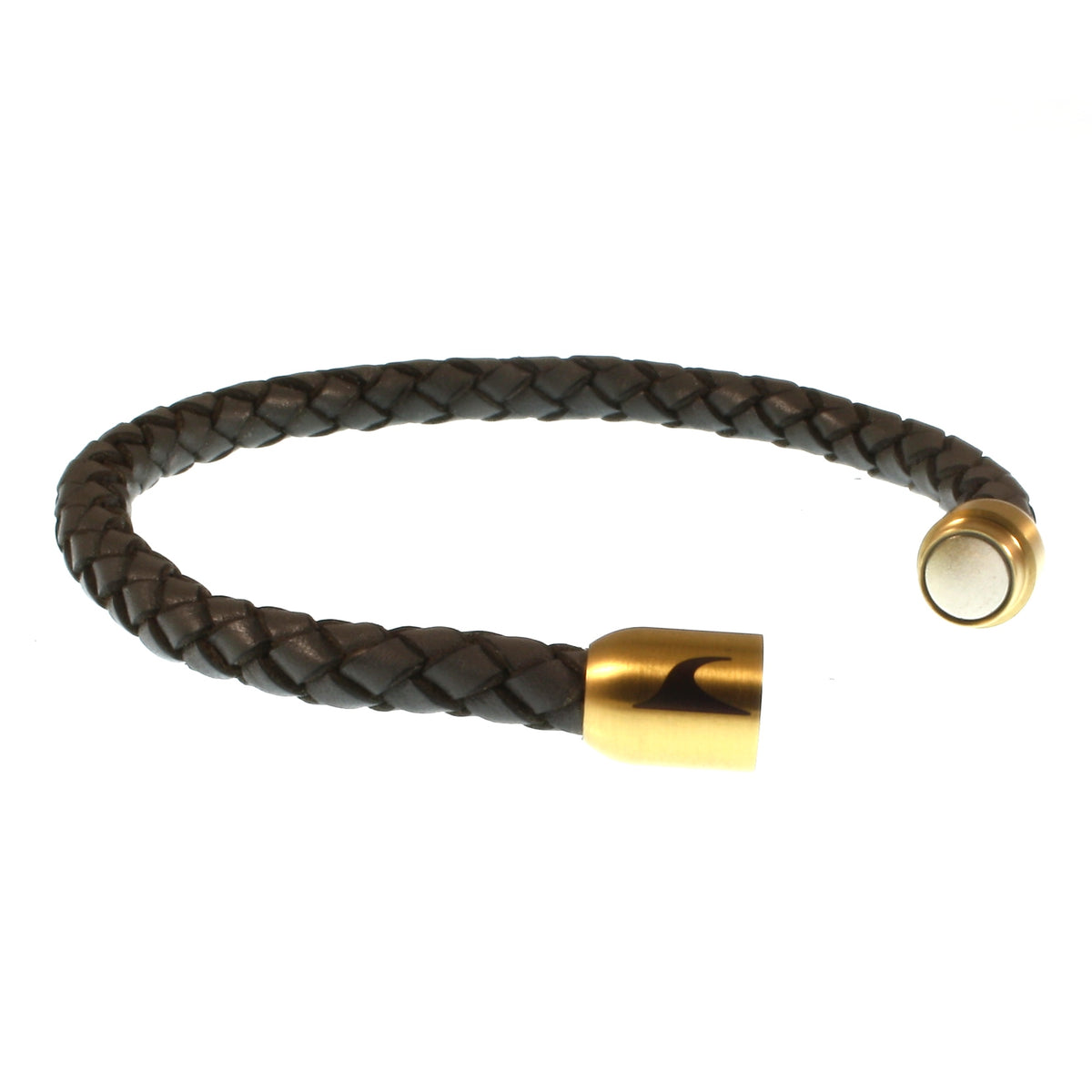 lederarmband-herren-damen-grau-gold-sylt-geflochten-Edelstahlverschluss-offen-wavepirate-shop-f