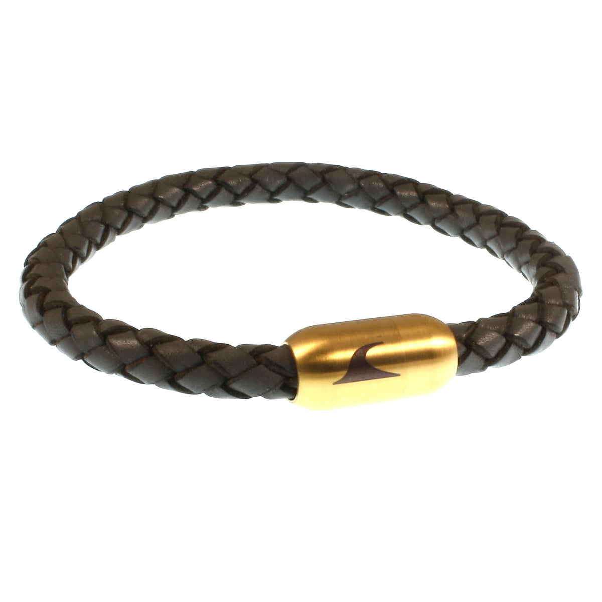 lederarmband-herren-damen-grau-gold-sylt-geflochten-Edelstahlverschluss-vorn-wavepirate-shop-f