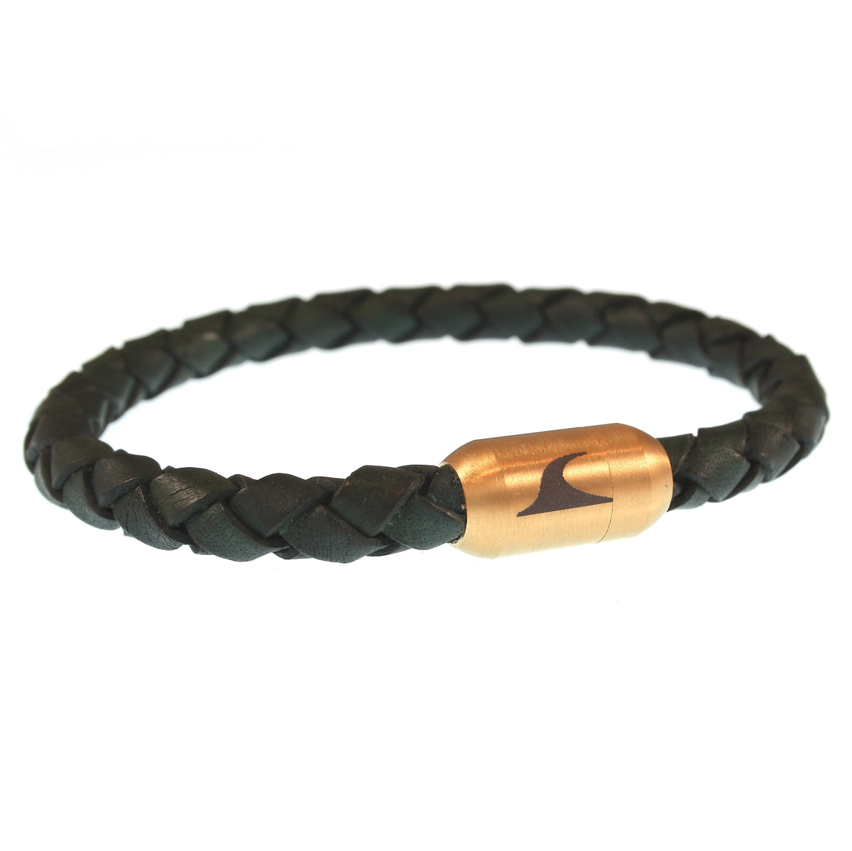 lederarmband-herren-damen-gruen-gold-sylt-geflochten-Edelstahlverschluss-vorn-wavepirate-shop-f