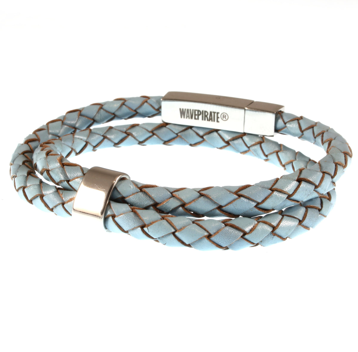 lederarmband-herren-damen-hellblau-two-geflochten-Edelstahlverschluss-hinten-wavepirate-shop-f