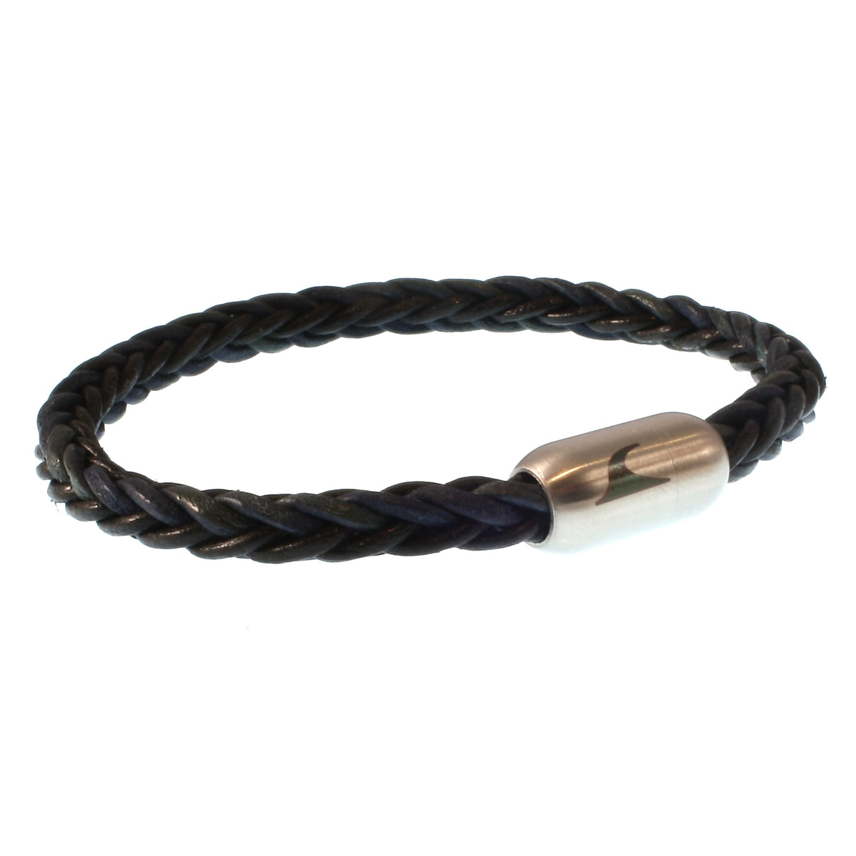 lederarmband-herren-damen-schwarz-blau-sylt-geflochten-Edelstahlverschluss-vorn-wavepirate-shop-8