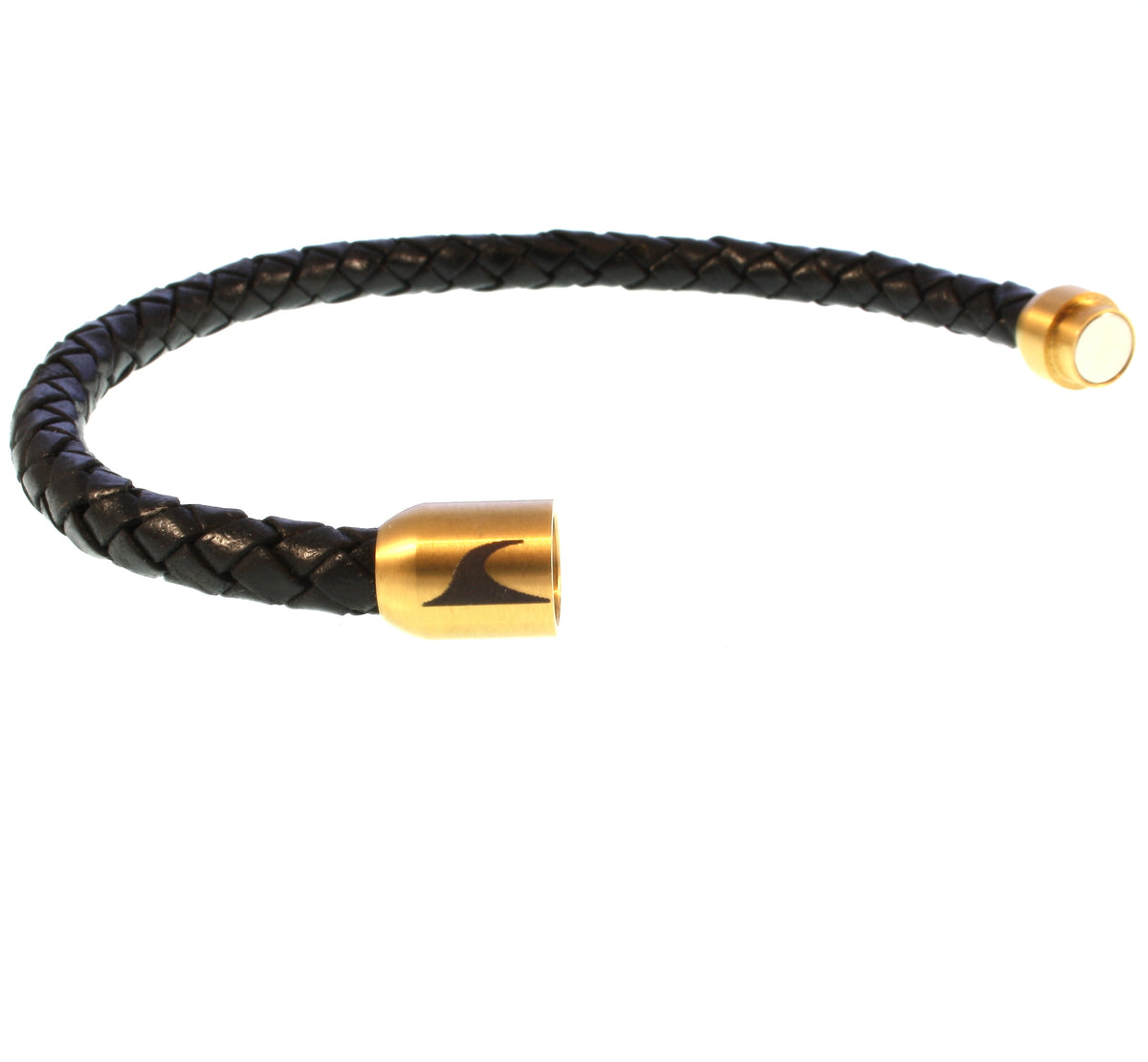 lederarmband-herren-damen-schwarz-gold-sylt-geflochten-Edelstahlverschluss-offen-wavepirate-shop-f