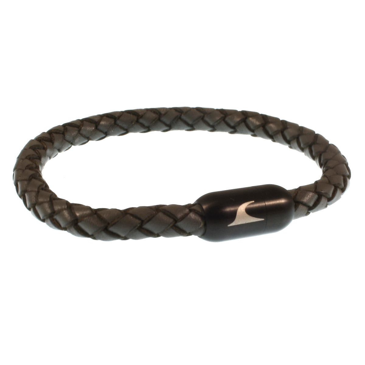 lederarmband-herren-damen-schwarz-sw-sylt-geflochten-Edelstahlverschluss-vorn-wavepirate-shop-f