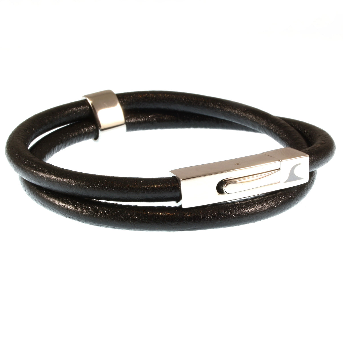 lederarmband-herren-damen-schwarz-two-massiv-Edelstahlverschluss-vorn-wavepirate-shop-r
