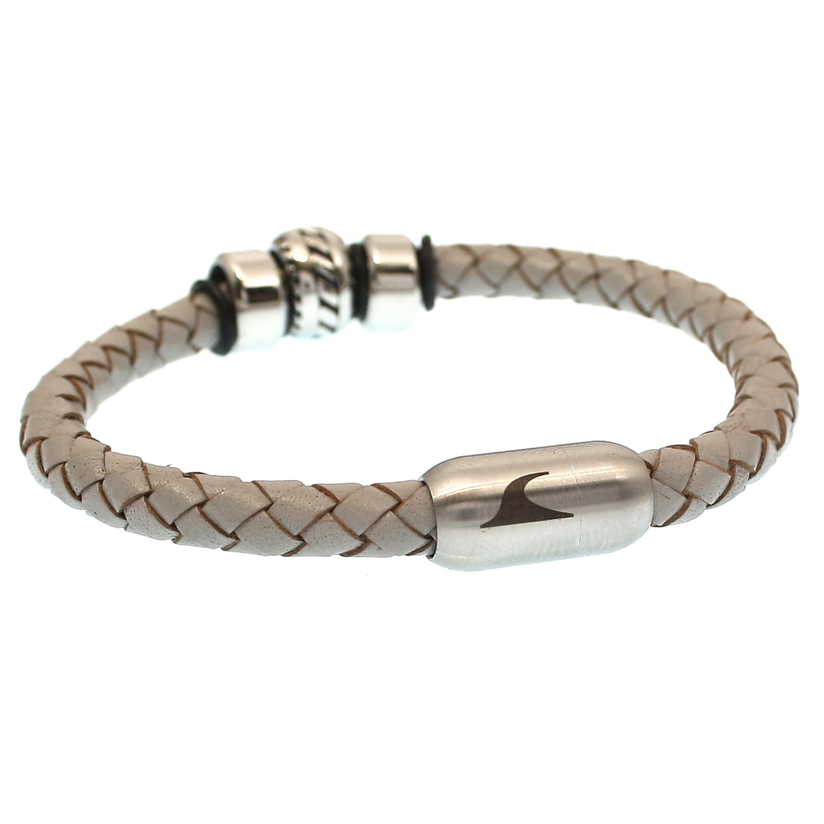 lederarmband-herren-grau-silber-steel-geflochten-Edelstahlverschluss-hinte-wavepirate-shop-f