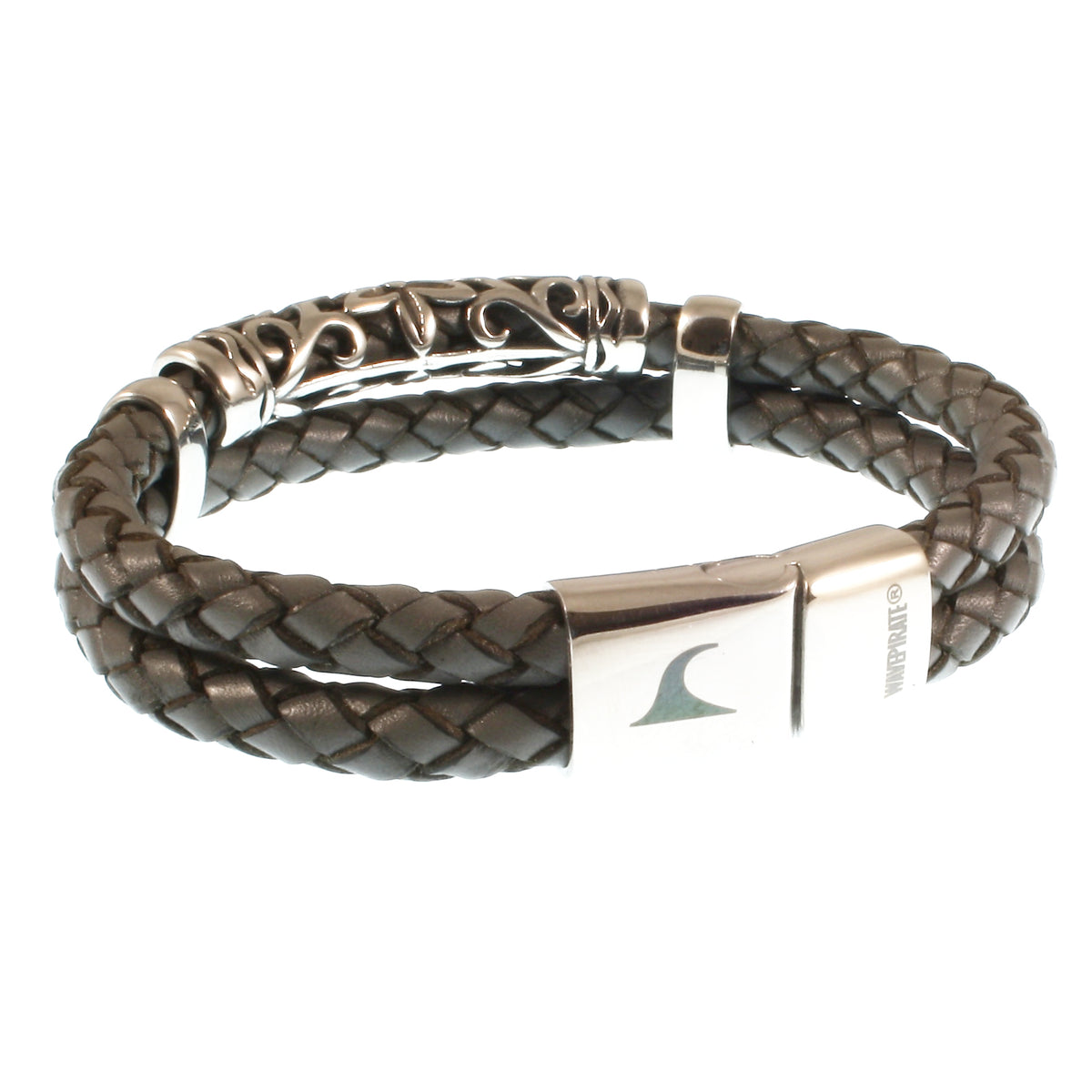 lederarmband-herren-grau-xo-geflochten-Edelstahlverschluss-hinten-wavepirate-shop-f