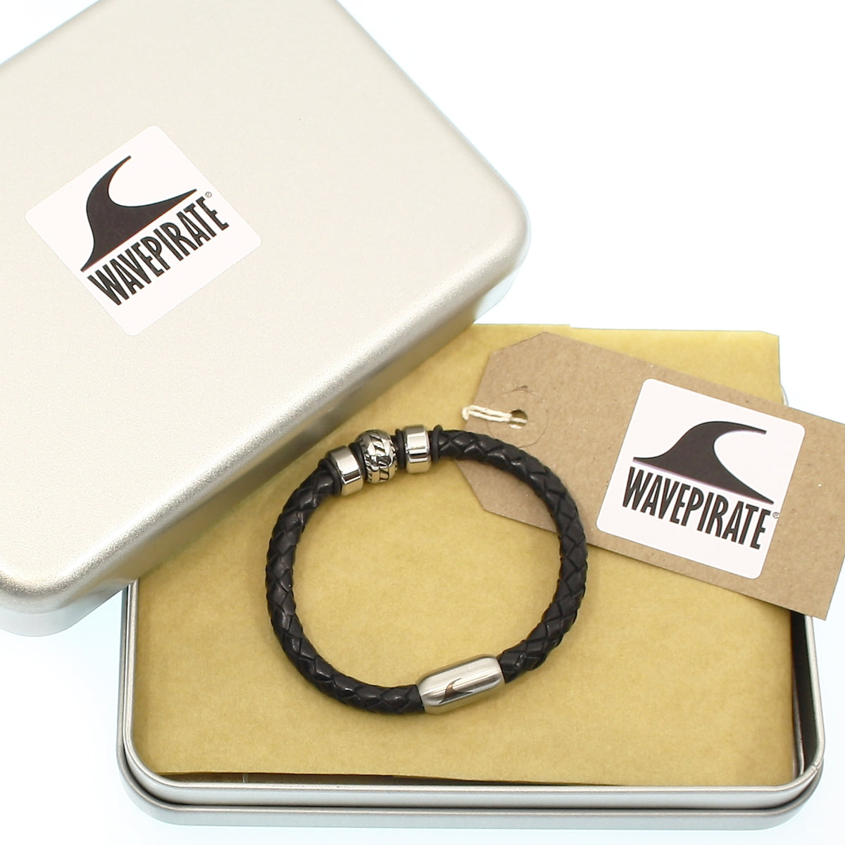 lederarmband-herren-schwarz-silber-steel-geflochten-Edelstahlverschluss-geschenkverpackung-wavepirate-shop-f