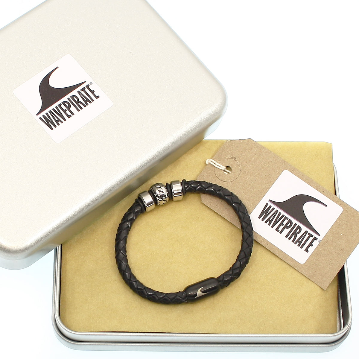 lederarmband-herren-schwarz-steel-geflochten-Edelstahlverschluss-geschenkverpackung-wavepirate-shop-f