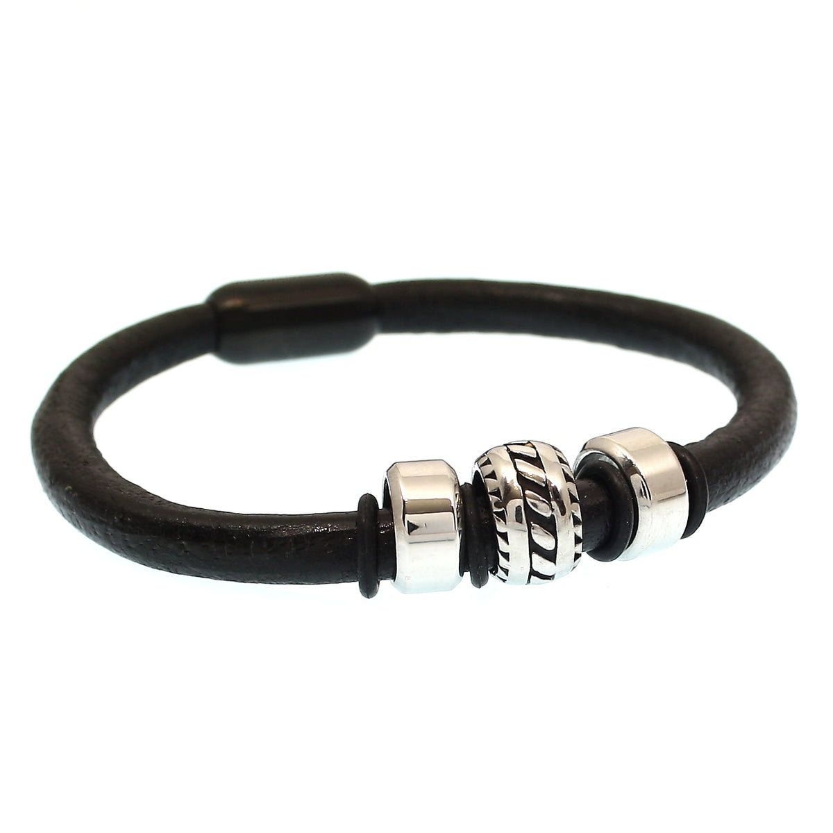 lederarmband-herren-schwarz-steel-massiv-Edelstahlverschluss-vorn-wavepirate-shop-r