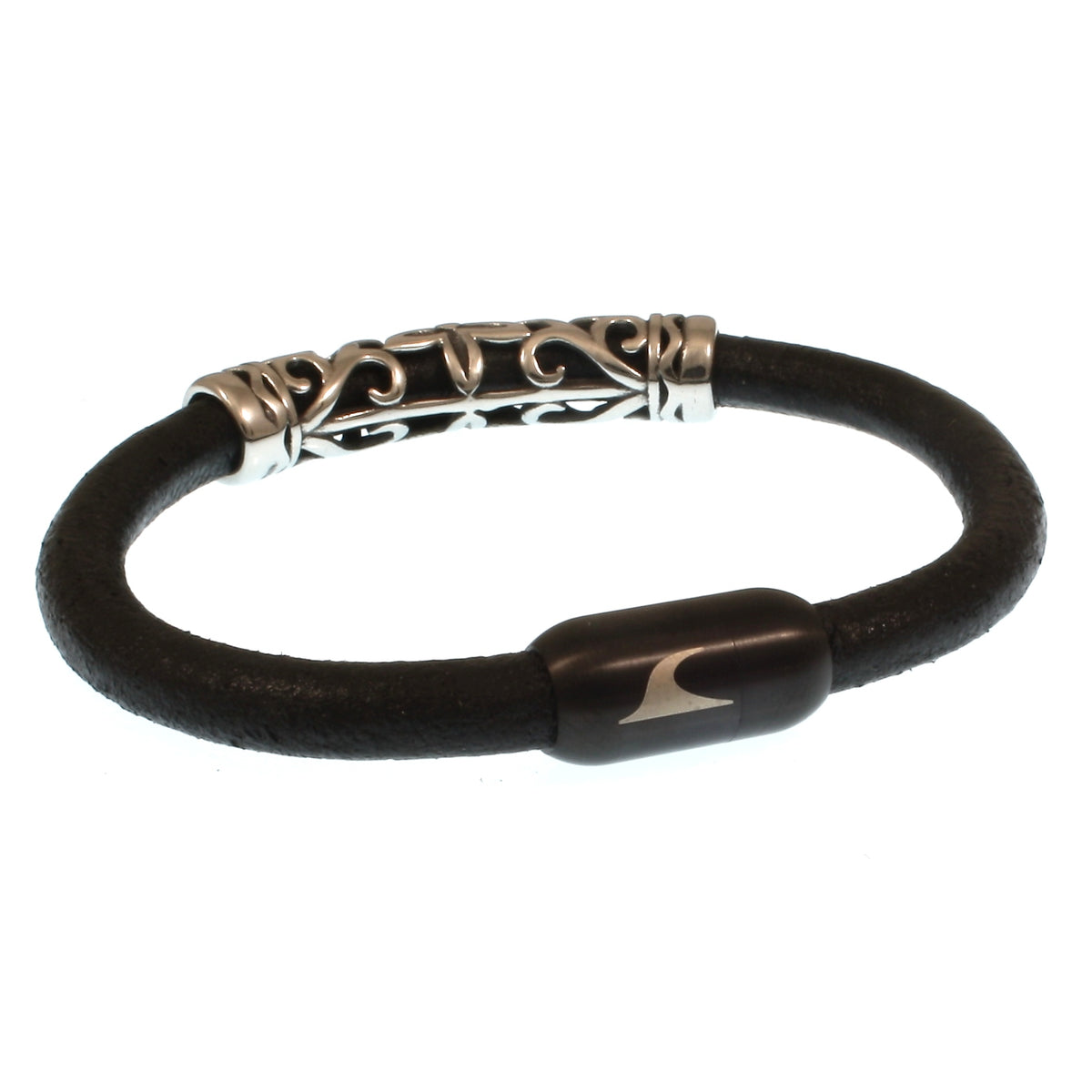 lederarmband-herren-schwarz-sw-sylt-xo-massiv-Edelstahlverschluss-hinten-wavepirate-shop-r2
