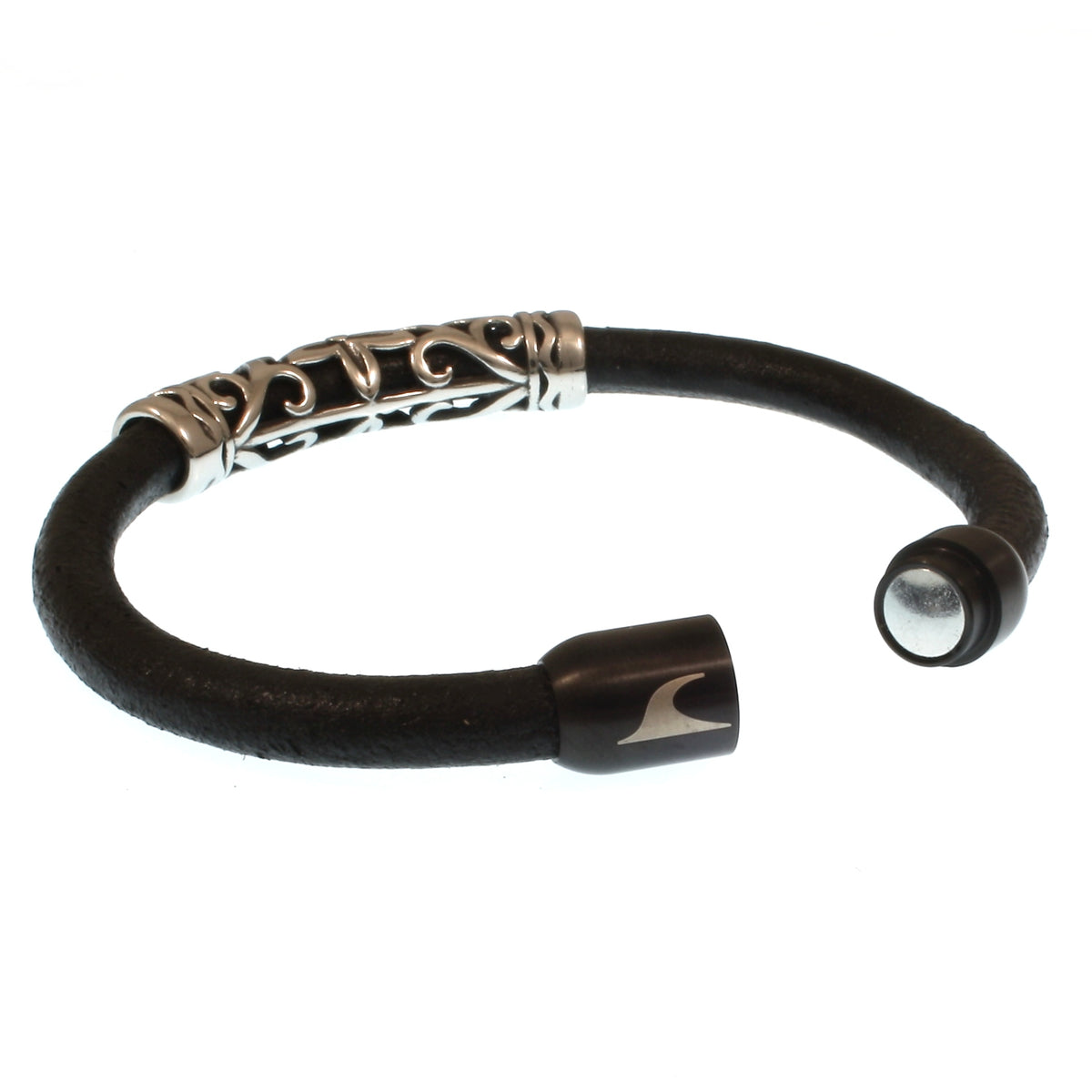 lederarmband-herren-schwarz-sw-sylt-xo-massiv-Edelstahlverschluss-offen-wavepirate-shop-r2